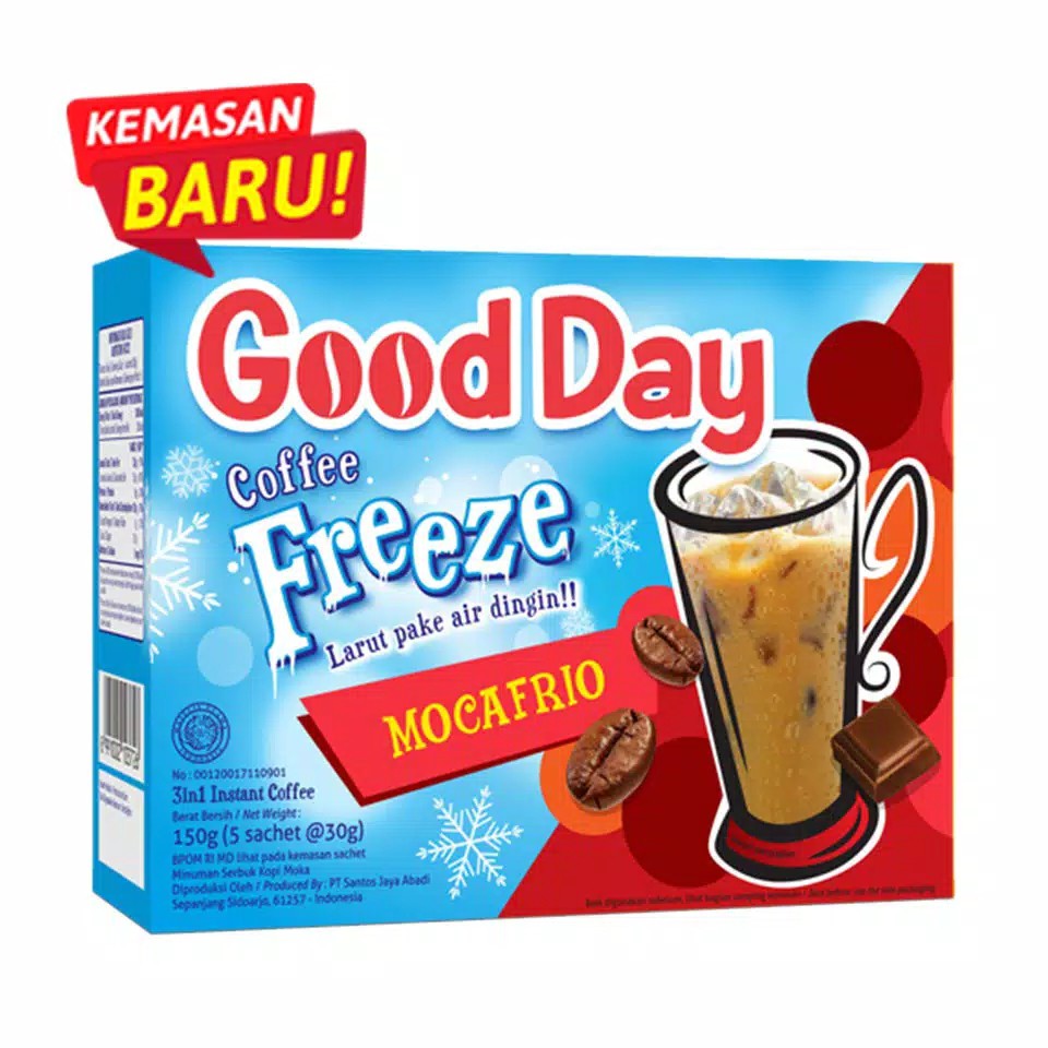 

Good Day Freeze Mocafrio Dus (Isi 5 Sachet x 30 Gram)