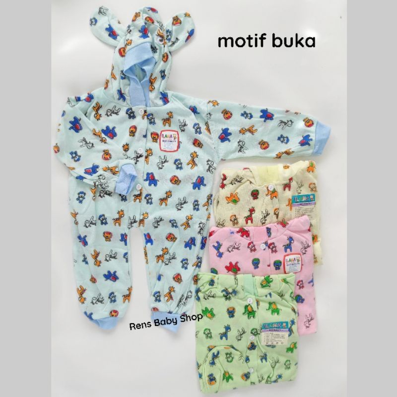 PIP Jumper jumsuit motif/polos bayi panjang kancing depan Newborn