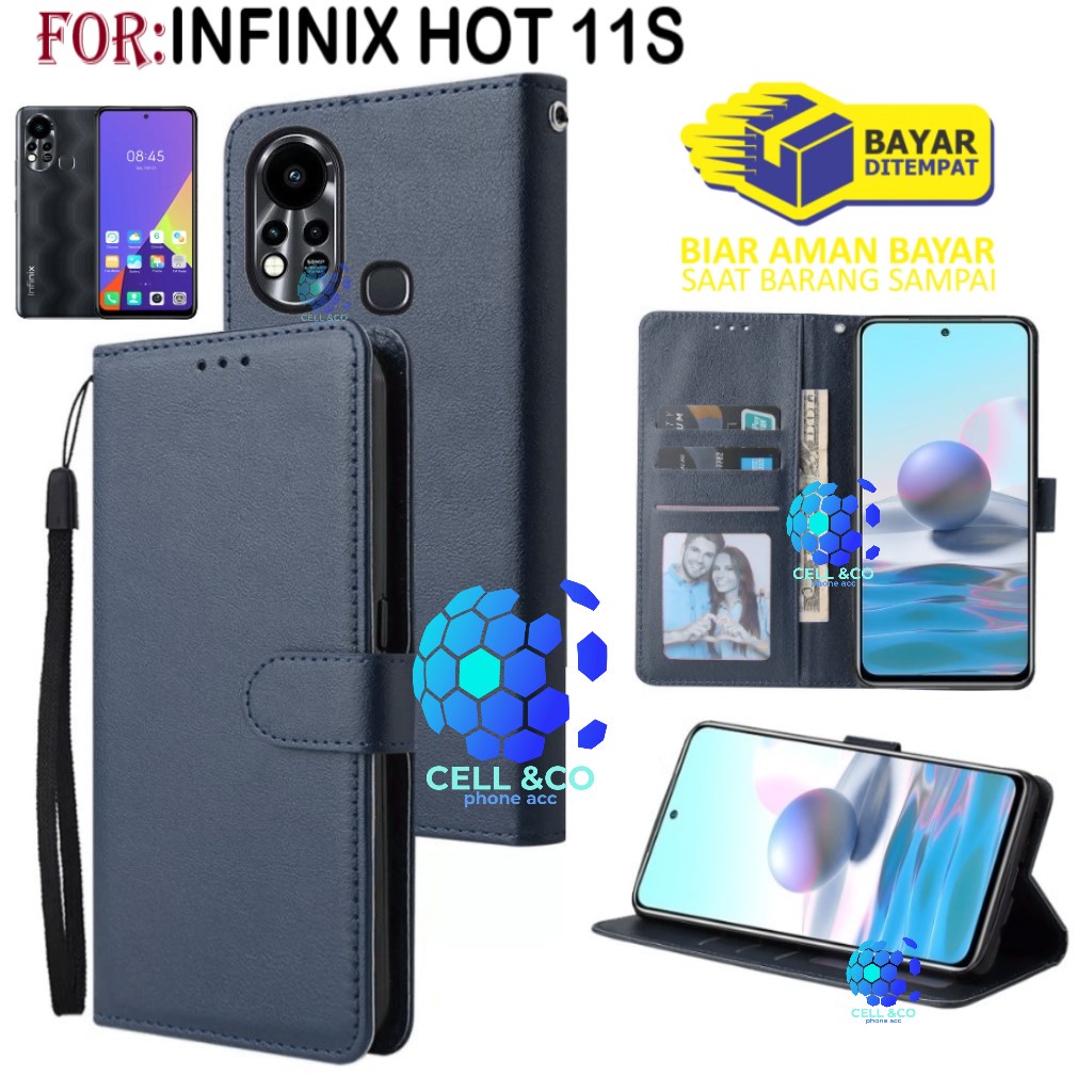 INFINIX HOT 11S CASE FLIP LEATHER WALLET PREMIUM FLIP CASE BUKA TUTUP KESING HP CASING FLIP CASE WALLET INFINIX HOT 11S