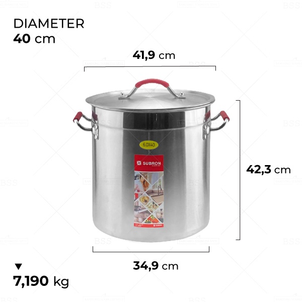 Stok Pot 40cm Panci Sup Besar Tebal Tinggi Multifungsi Stainless