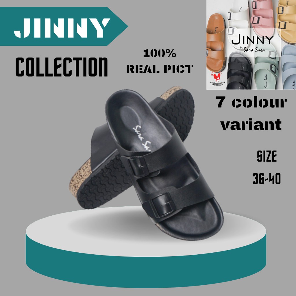 Sandal wanita slop import kulit casual sendal cewek dewasa selop premium sol karet santai birkenstoc