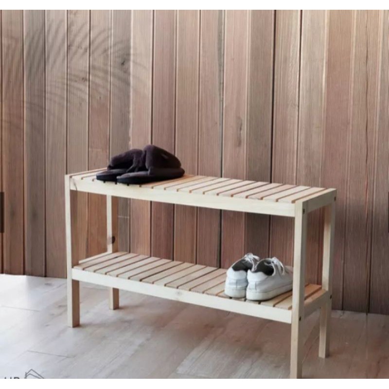 Rak Sepatu 2 Tingkat Kayu