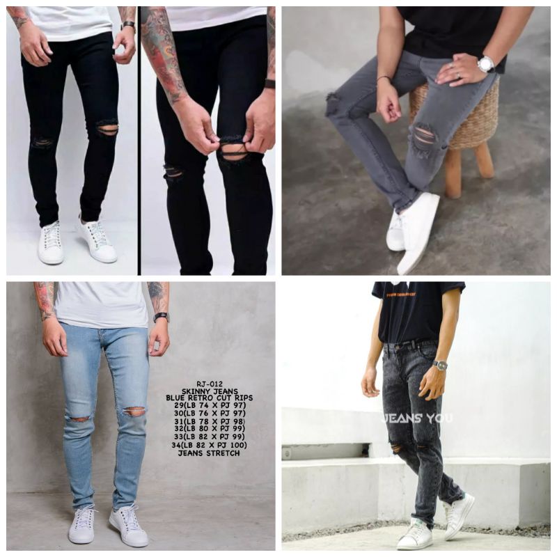 Celana Jeans RIPPED Pria Cheapmonday Premium Quality