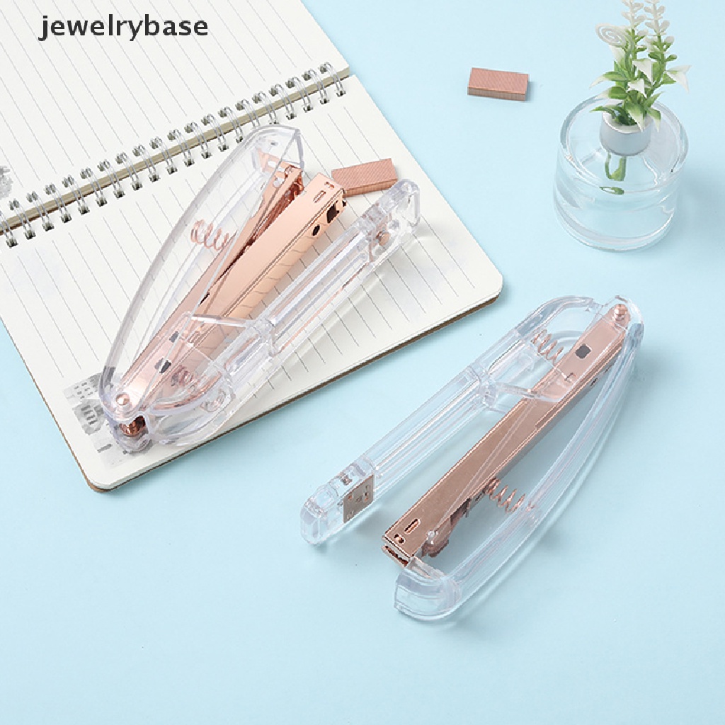 Stapler Manual Bahan Metal Warna Rose Gold Untuk Kantor