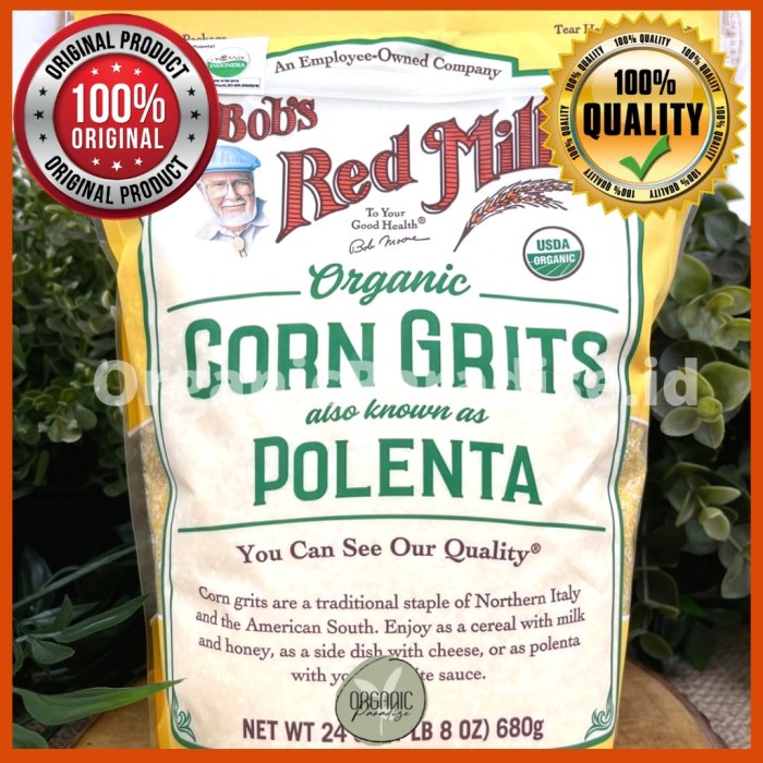 

Premium Bob's Red Mill Organic Corn Grits / Polenta 680 Gram