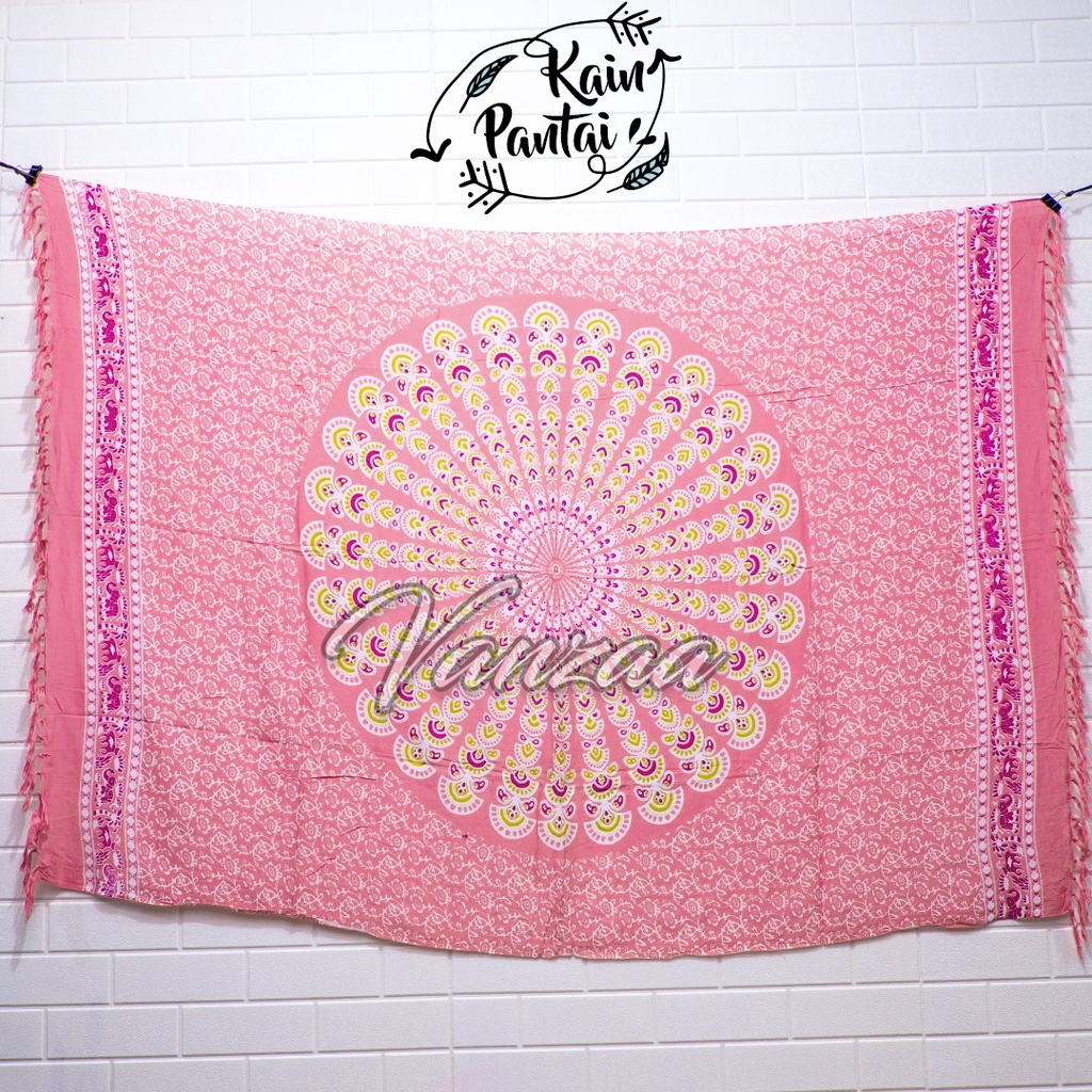 SARONG PAREO KAIN MANDALA KAIN PANTAI TAPESTRY MERAK © VANZAA BALI 2022