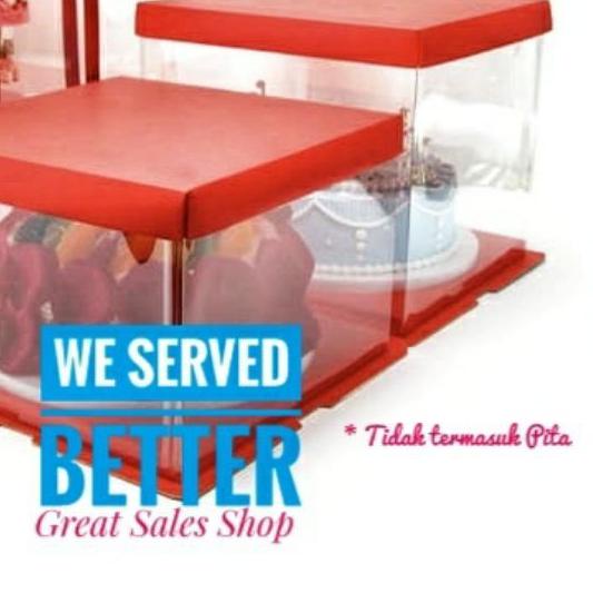 

➲ Kotak kue transparan cake box mica dus kue P22 x L22 cm ✷