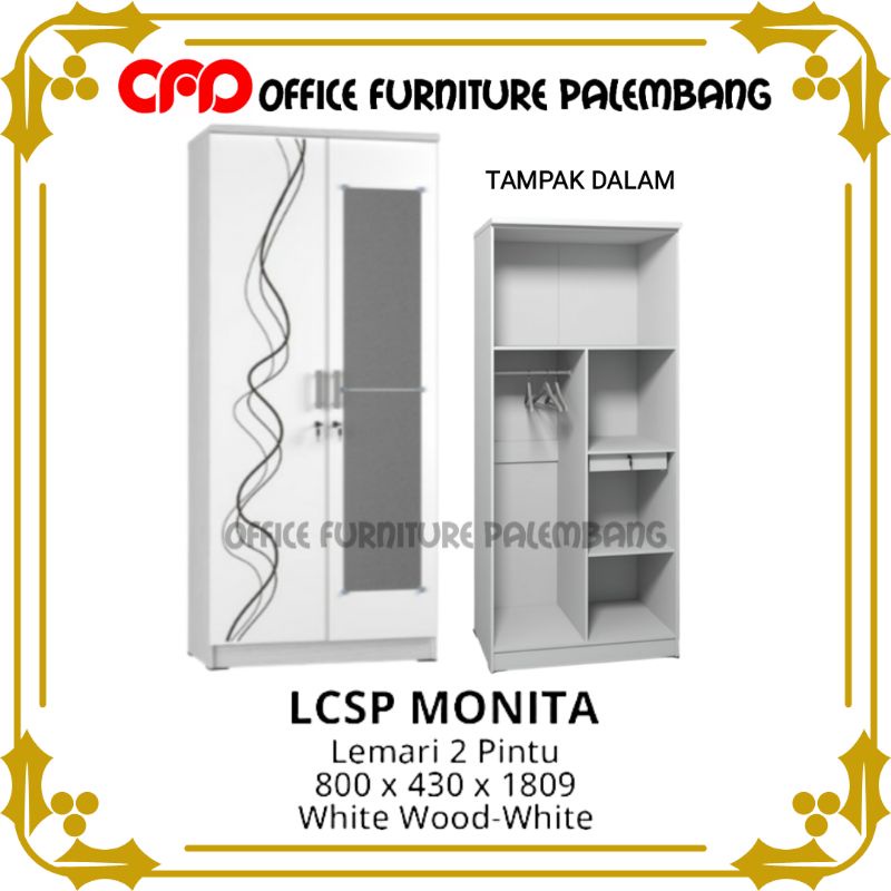 lemari pakaian olympic gstar LCSP MONITA lemari baju 2 pintu putih