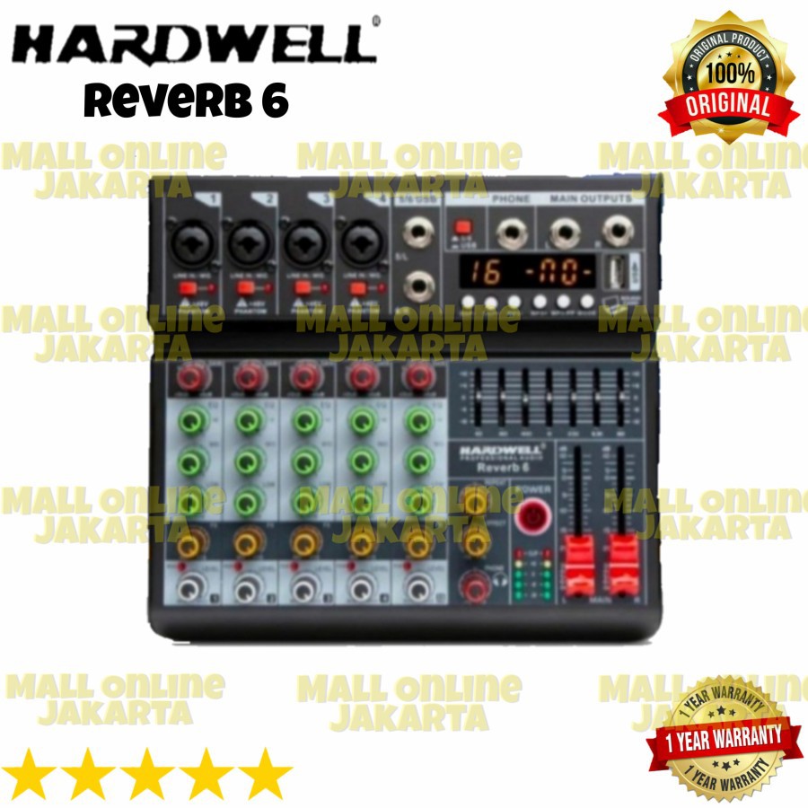 Mixer Recording HARDWELL REVERB 6 Original Soundcard 6 channel REVERB6