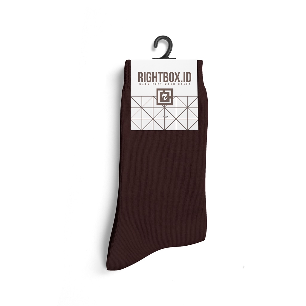 Rightbox Casual, Kaos Kaki Motif Pria Dewasa, Panjang Sebetis, Warna Hitam, Coklat dan Navy-Coklat Polos