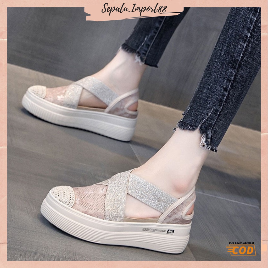 [SEPATU.IMPORT88] Sepatu Sandal Wedges Wanita Import Premium Quality SP 537