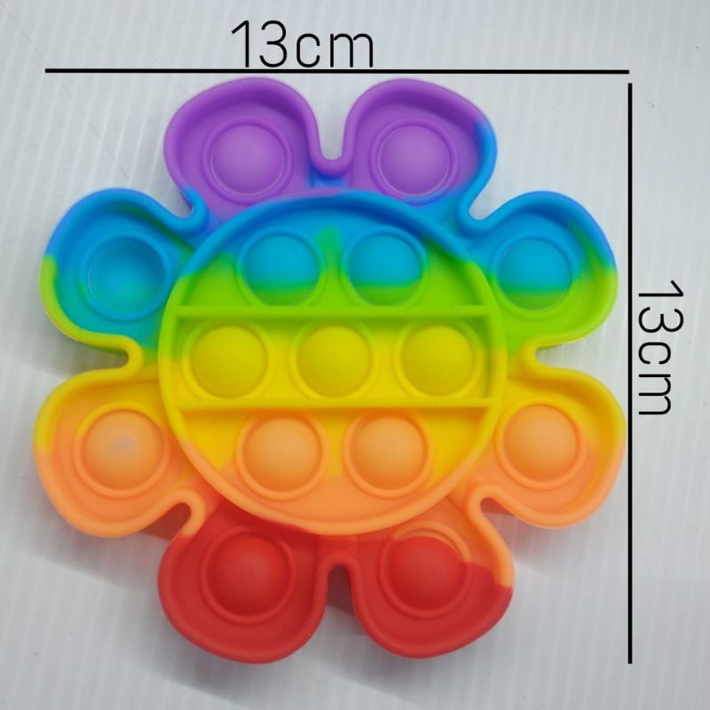 POP IT RAINBOW FIDGET TOYS Mainan Anak Edukasi Murah Pop Its Unicorn New Fidget Push Bubble Kids Kid-Matahari Rainbow