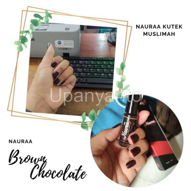 Naura Kutek Muslimah Kutek Halal Kutek Sah Solat Kutek Awet Warna Coklat ( Brown )