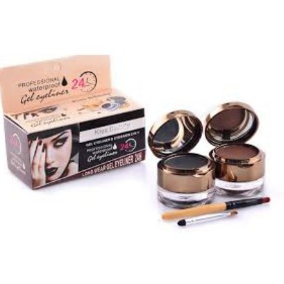 (BIG DISC) KISS BEAUTY 2IN1 24 HOURS - EYEBROW POWDER + MAGIC EYELINER GEL [TERMURAH]