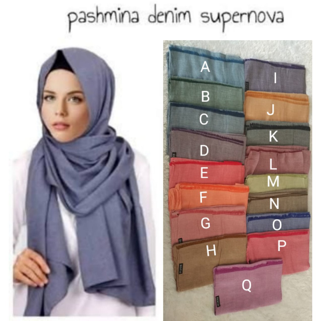 Pasmina Denim Saudia Rawis Ory Ansania  Pasmina Murah