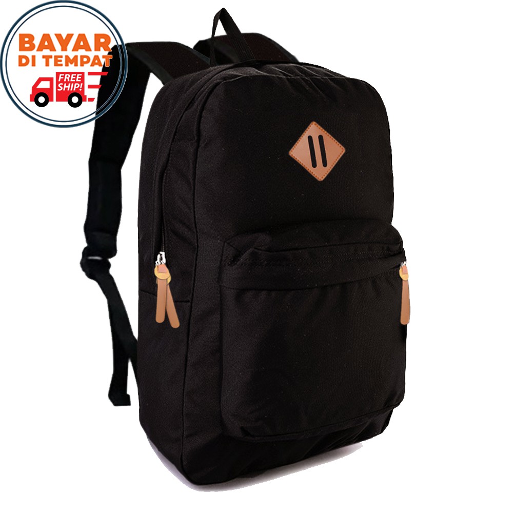 SHOPEE 7.7 BOMBASTIS SALE!! Backpack Pria Wanita PMP20354 Tas Ransel Laptop Tas Pria Wanita 16 Inchi - Black