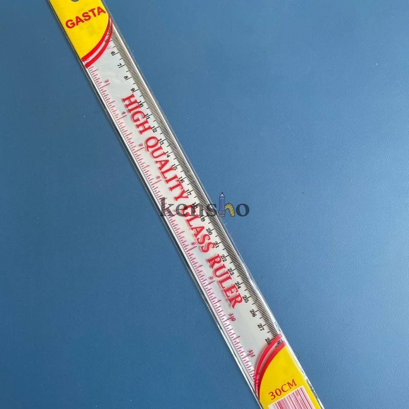 KENSHO Penggaris 30 cm Plastik Bening Tebal / Ruler / Mika