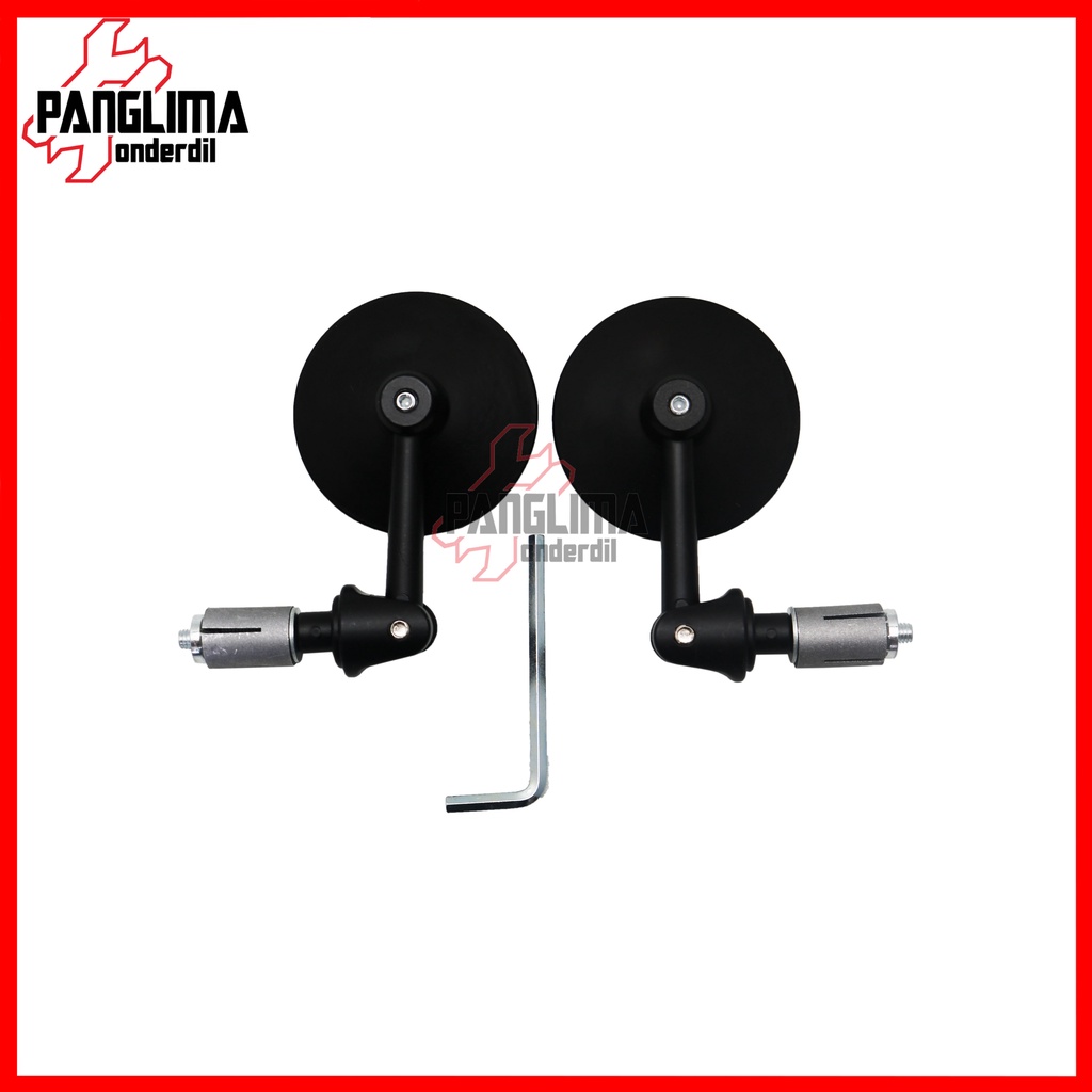 Spion Jalu Bulat Motor Universal Beat &amp; Vario 125-150 LED New &amp; NMAX &amp; PCX &amp; Aerox 155 &amp; Mio M3-Soul Kaca Cembung Sepion Bandul Bar-End Mirror Klasik