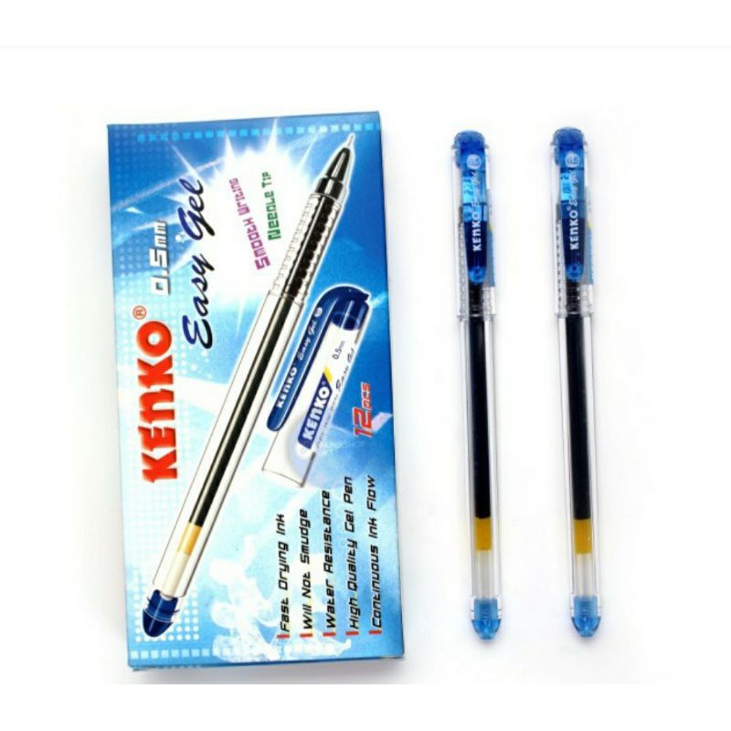 pulpen kenko 0.5mm bolpoint warna hitam, merah dan biru