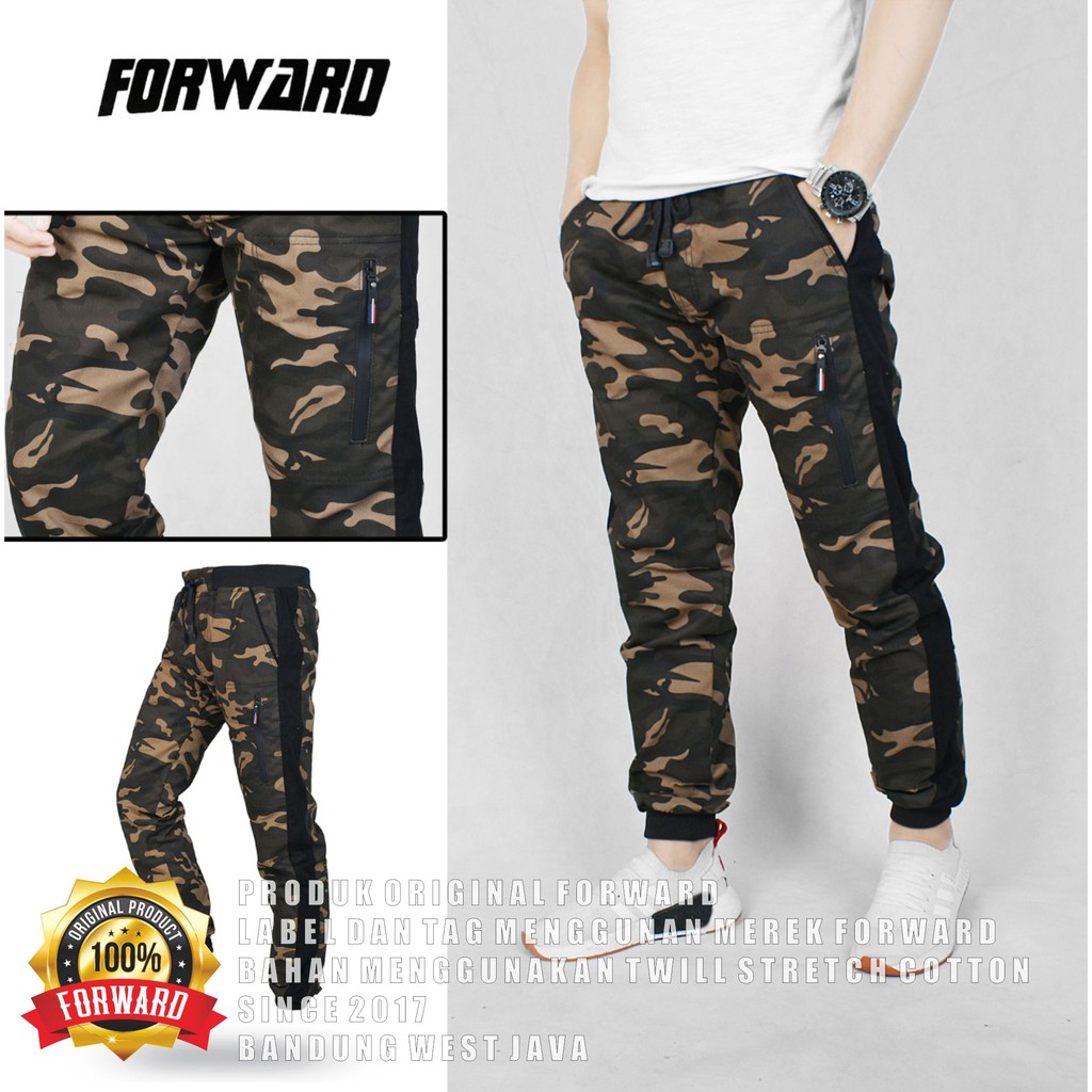 Celana Joger Pria Army Camo Loreng Pant Forward