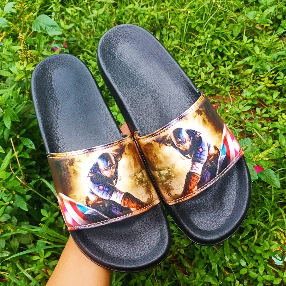 Sendal Selop Pria Wanita Vans Marvel Captain America Sandal Slop Marvel The Avengers