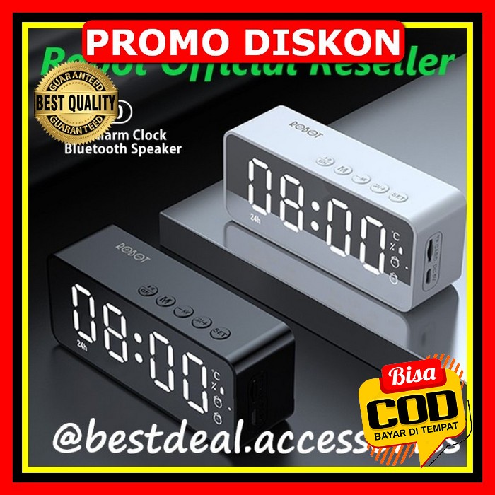 Speaker Blutut Mega Bass Rgk220 GF744 Robot Rb150 Led Alarm Clock Bluetooth Speaker Fm Radio (Spt