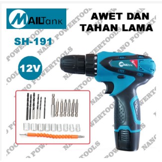 MESIN BOR BATERAI 12 VOLT CORDLESS DRILL MAILTANK SH 191 BOR CORDLESS