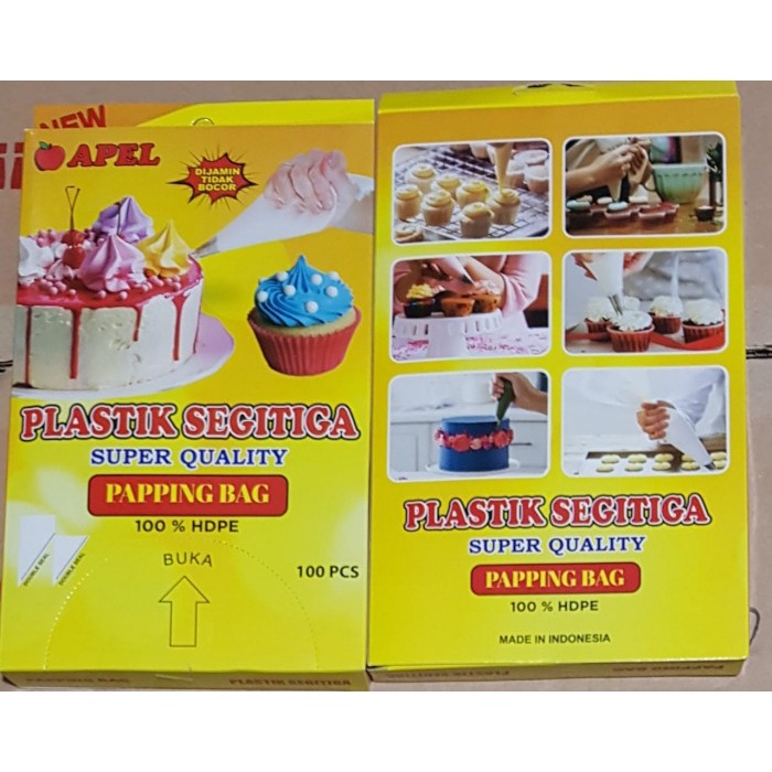 

KUE-PENGHIAS-ALAT- PLASTIK SEGITIGA PIPING PAPPING BAG MENGHIAS BUTTERCREAM KUE ISI 100 - SEGITIGA
