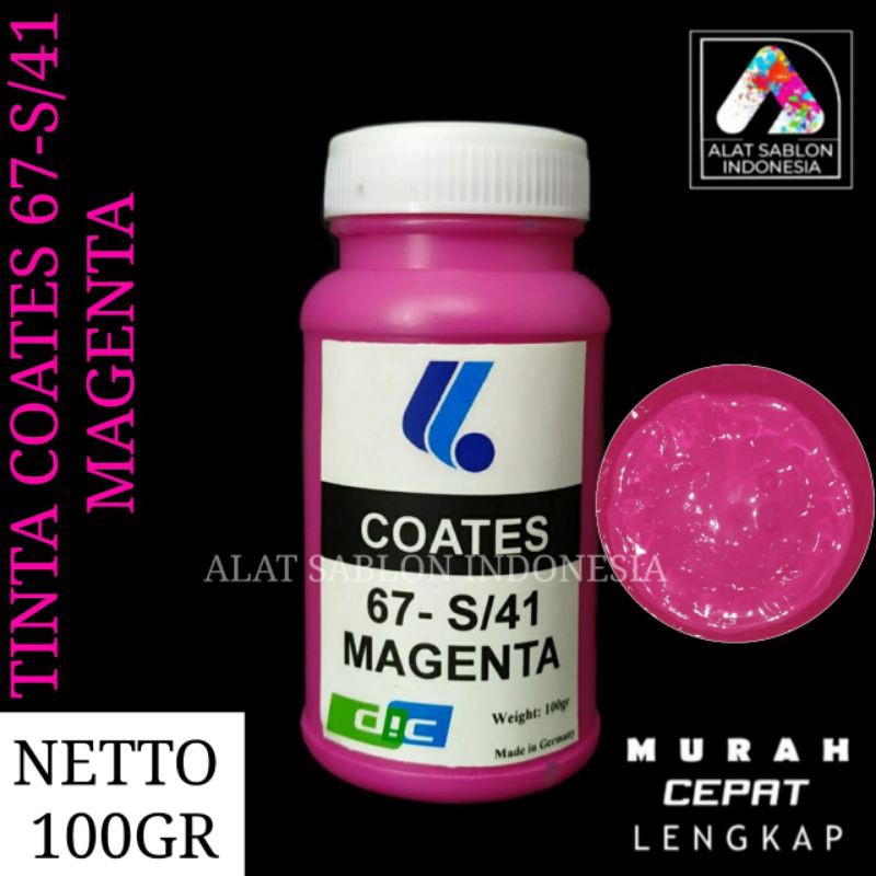 TINTA COATES 67 - S/41 MAGENTA TINTA SABLON GELAS 100GR