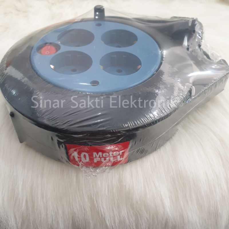 Dexta Kabel Roll Rol StopKontak Box Bulat Listrik 10m 10 Meter Saklar