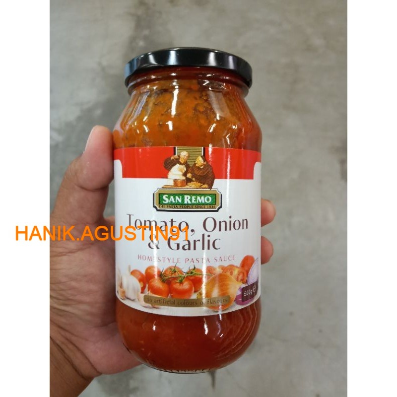 

San Remo Pasta Sauce Tomato Onion & Garlic 500gr