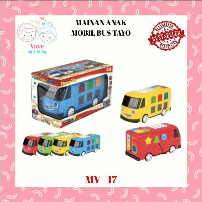 Mainan Anak Mobil Bus Tayo Mainan Edukasi Tayo Musik Nyala Berjalan Bump N Go Tayo Little Bus Mv17