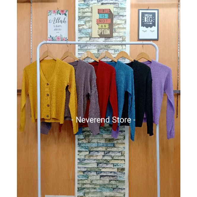 Cardigan rajut crop kancing batok / cardigan rajut crop / cardigan rajut