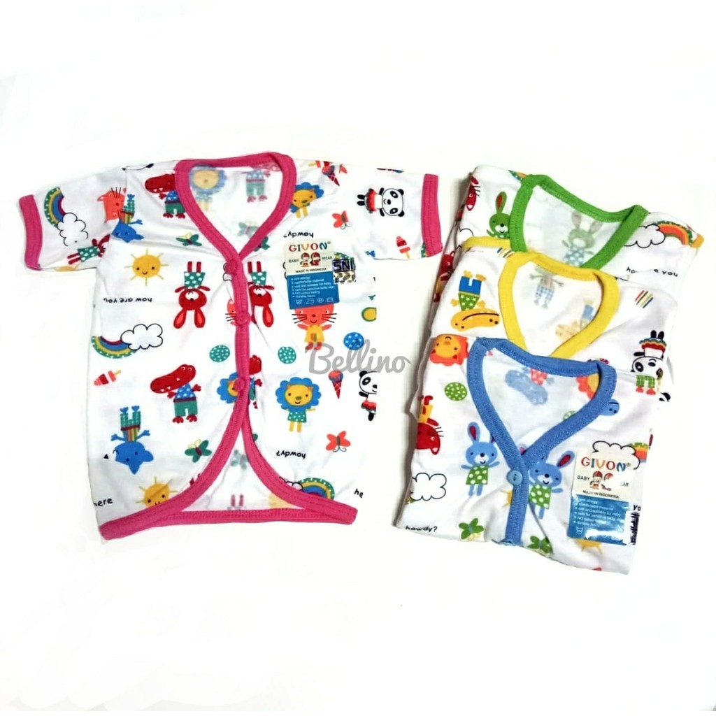 Baju Bayi Unisex Lengan Pendek Baru Lahir SNI Kaos Baby new born 0-12 bulan Baju Baby Cewek Cowok