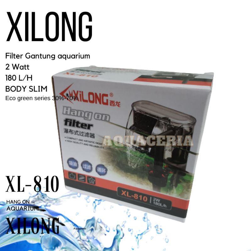 Filter gantung body Slim Aquarium XILONG XL 810 Hang on filter Aquarium Body slim