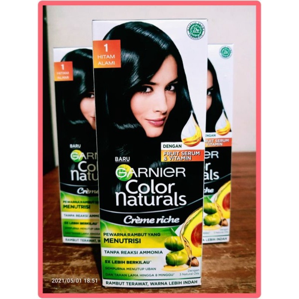 semir rambut garnier warna hitam