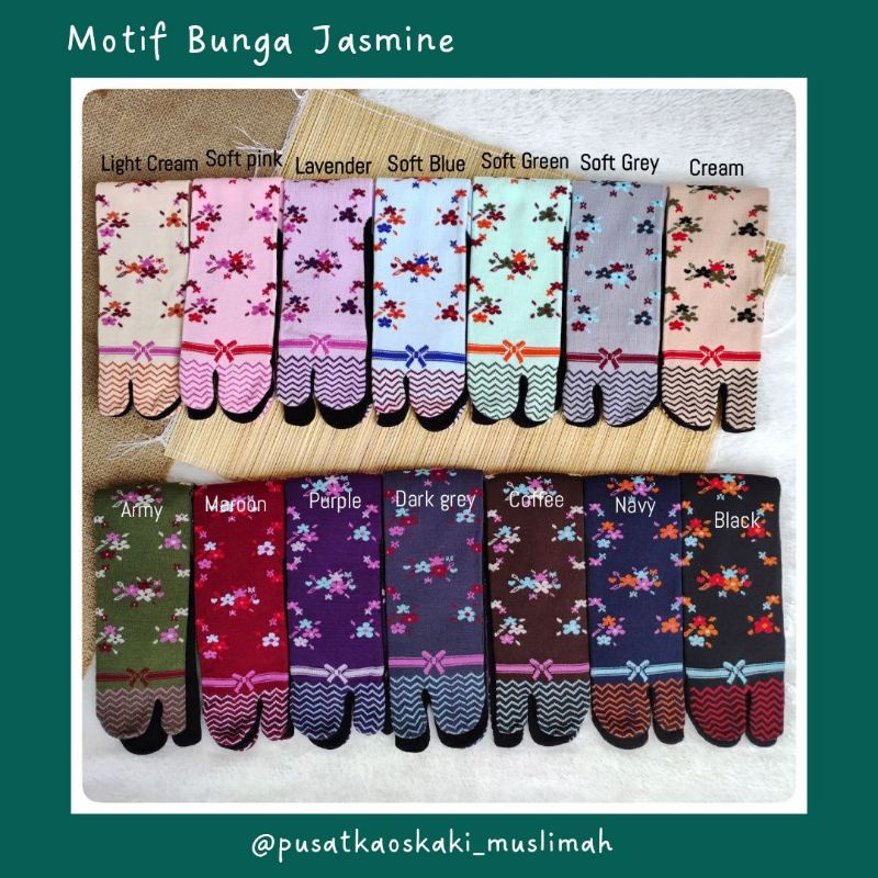 ECER KAOS KAKI MOTIF BUNGA JASMINE