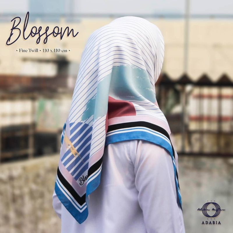 HIJAB SEGI EMPAT MOTIF BLOSSOM 07 By ADABIA