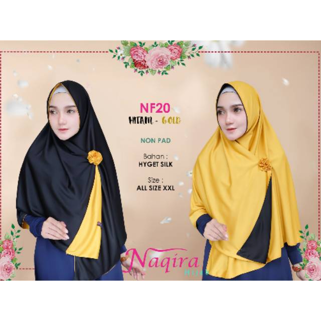 Naqira Hijab NF20 (Hitam-Gold)