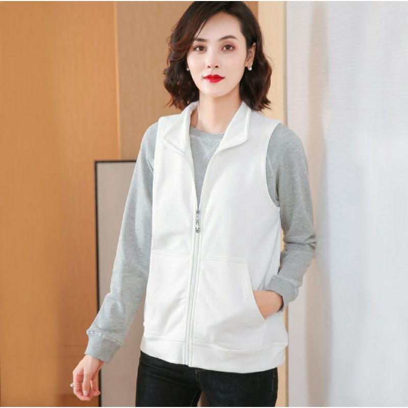 Rompi Wanita Kekinian Tanpa Lengan Vest Zipper