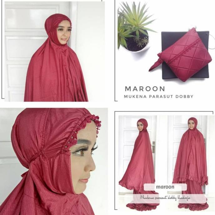 Mukena Traveling Premium Khadeeja Parasut Dobby Jumbo Adem Ringan