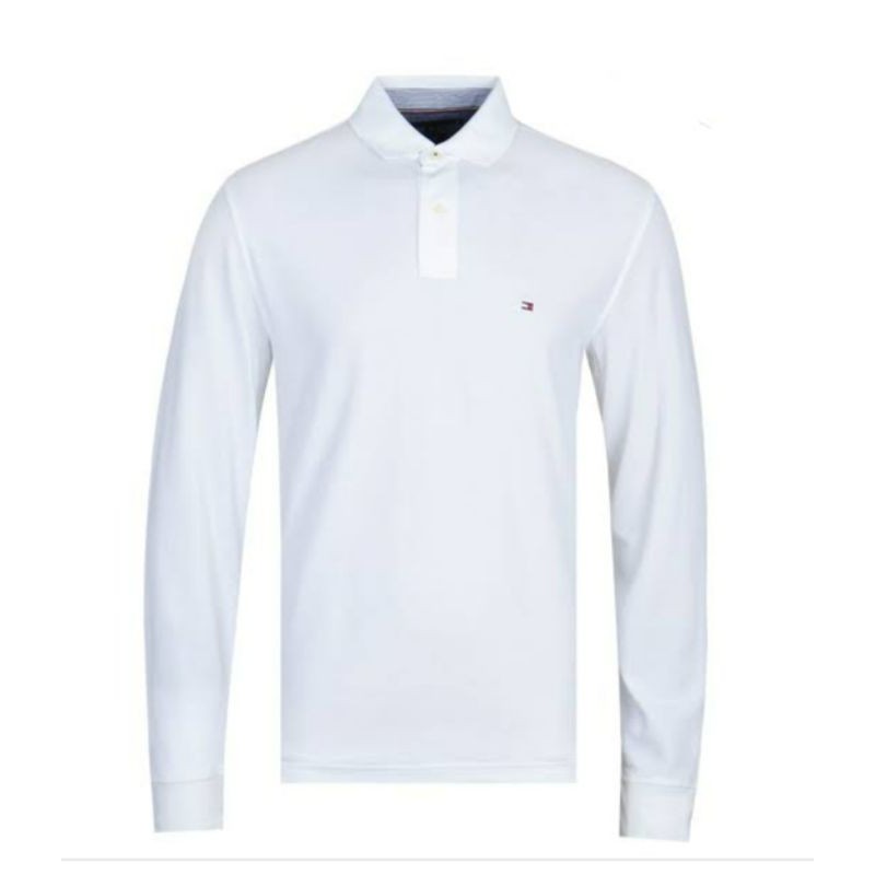 Kaos Pria Poloshirt Tommy Hilfiger Trim Fit White Original