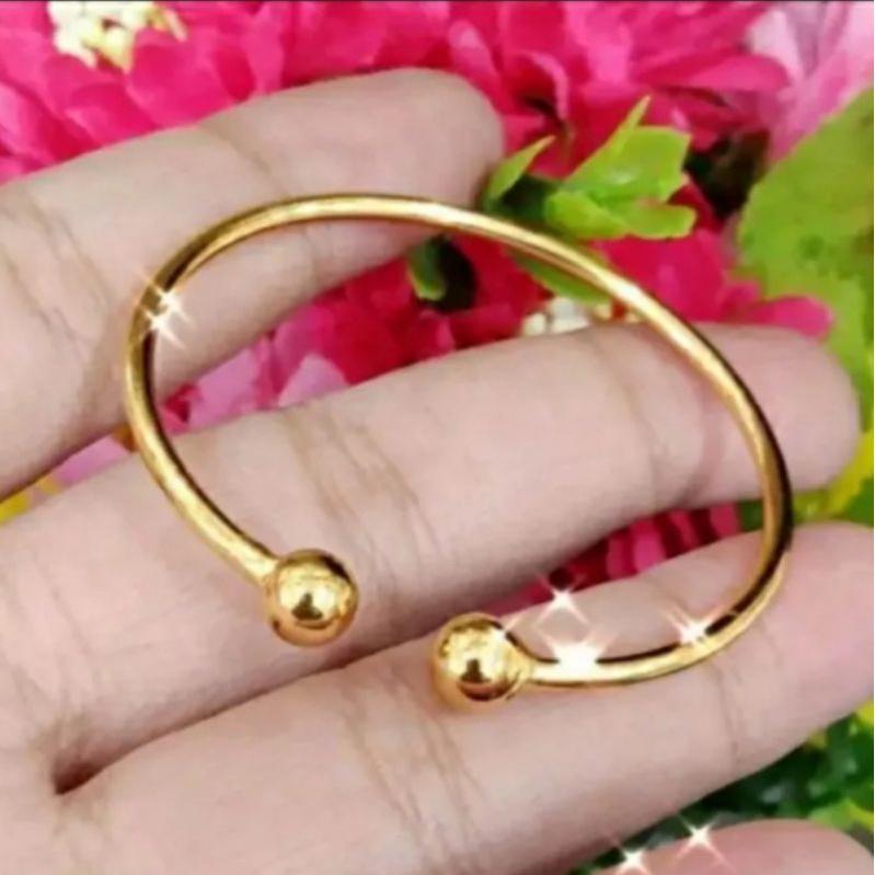 GELANG KERONCONG ANAK TITANIUM GOLD UMUR 2-5 TAHUN ISI 2 PCS ANTI LUNTUR DAN KARAT