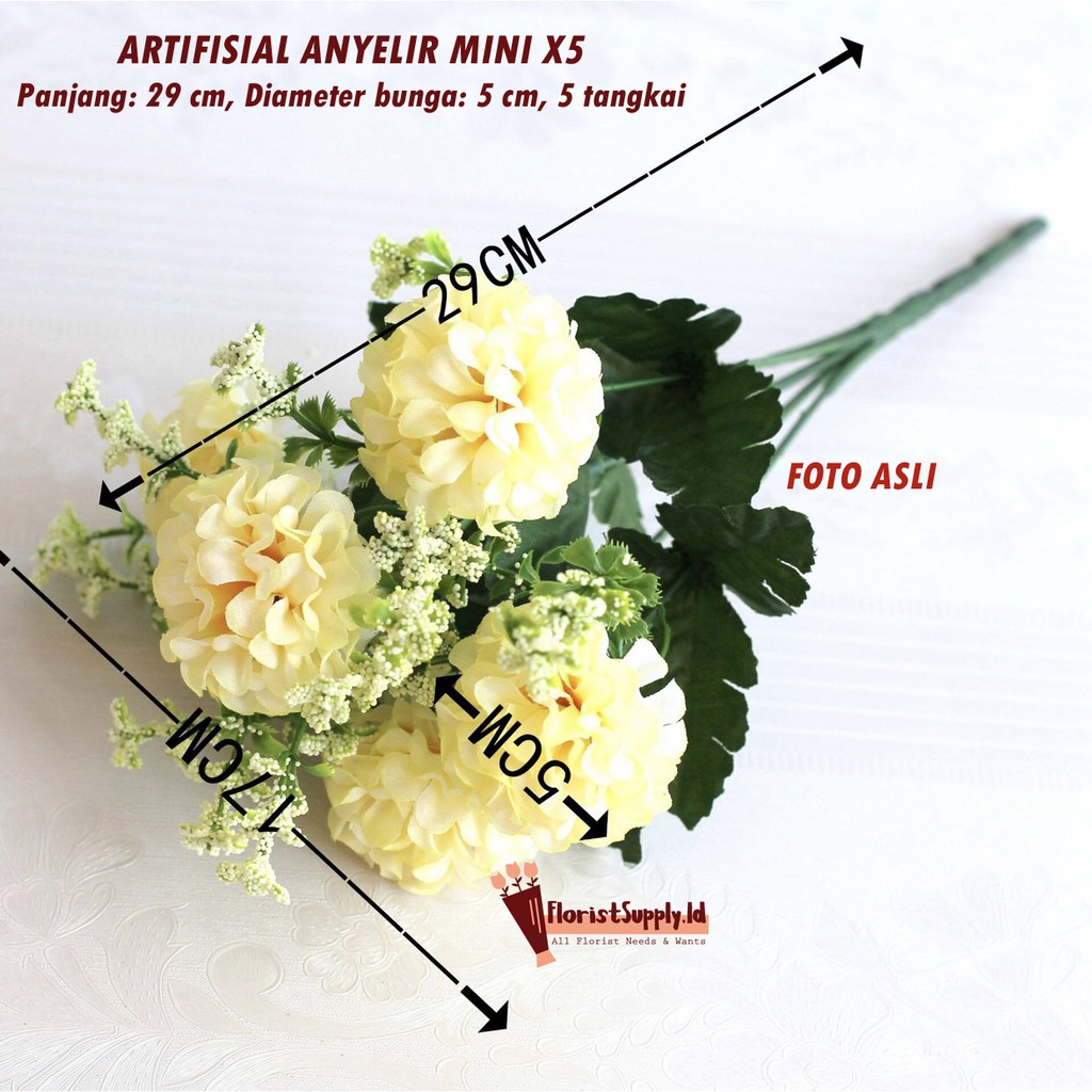 [5 Tangkai] Bunga Anyelir Mini X5 Artifisial (1 kg isi 40 pcs)