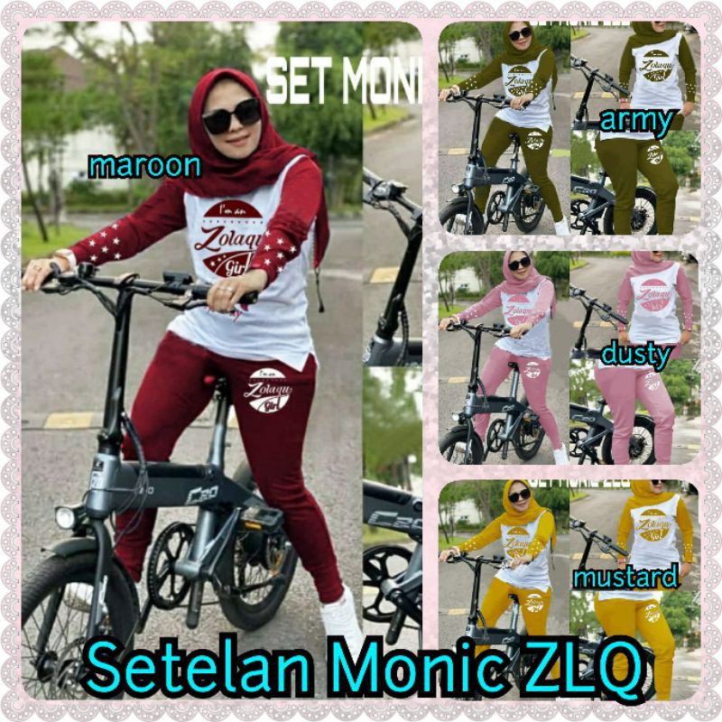 Setelan pakaian olahraga wanita baju senam jumbo XL olahraga training trening setelan kekinian
