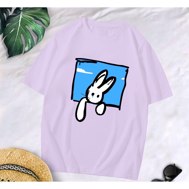 Baju kaos oversize xl tee tshirt cewe wanita dewasa remaja abg motif terbaru-Rabbit sad