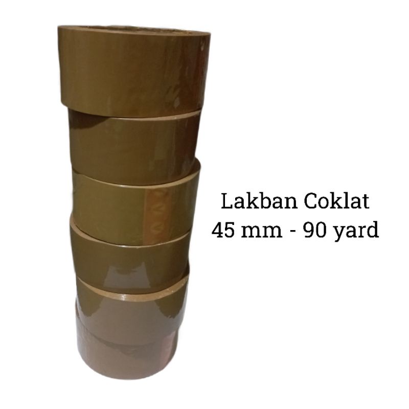 

45 MM x 90 Yard ( 6 Roll )Lakban Coklat Tape Lakban Super Perekat