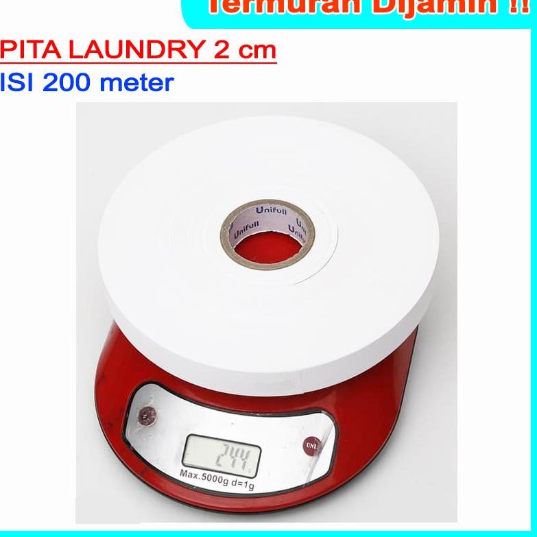 

(PROMO YJI42) PITA LAUNDRY TAFFETA LABEL PENANDA ROLL KAIN KERTAS 20 mm 2 cm 200 meter CM ❇