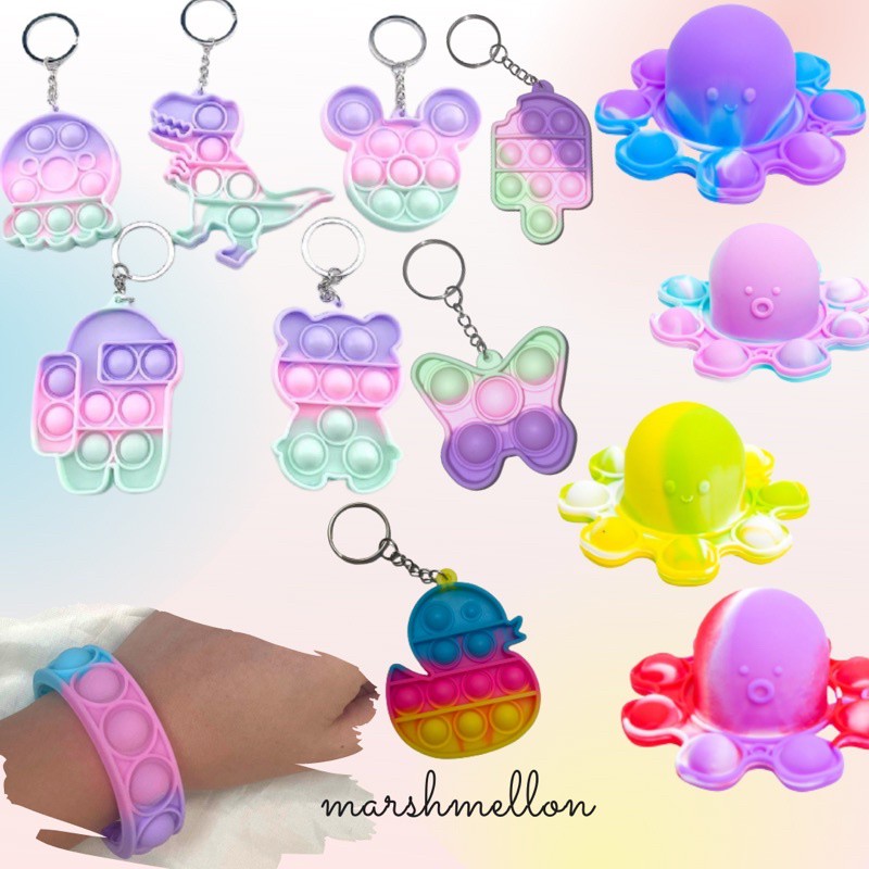 GANTUNGAN KUNCI POP IT JUMBO MINI ANAK ANAK MURAH TAS MINI BAG POPITS RAINBOW KOTAK FIDGET TOYS BOBA