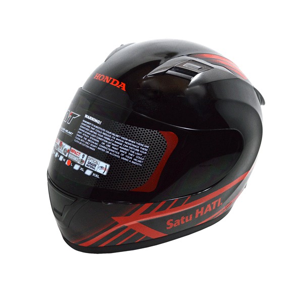 Helmet Honda Full Face Kyt Black Red Shopee Indonesia